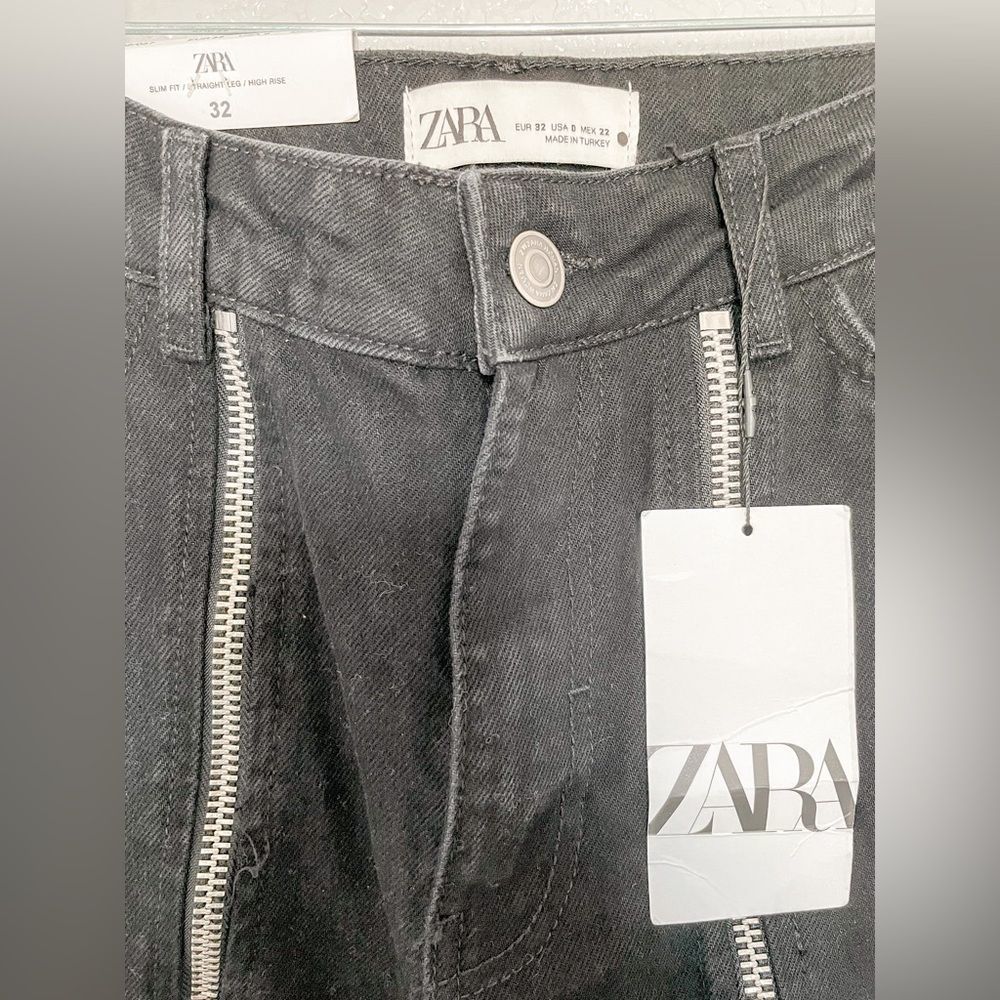 ZARA NEW WOMAN SS23 BLACK ZW THE FULL LENGTH JEANS REF:9632/057/075/17 - Picture 7 of 10